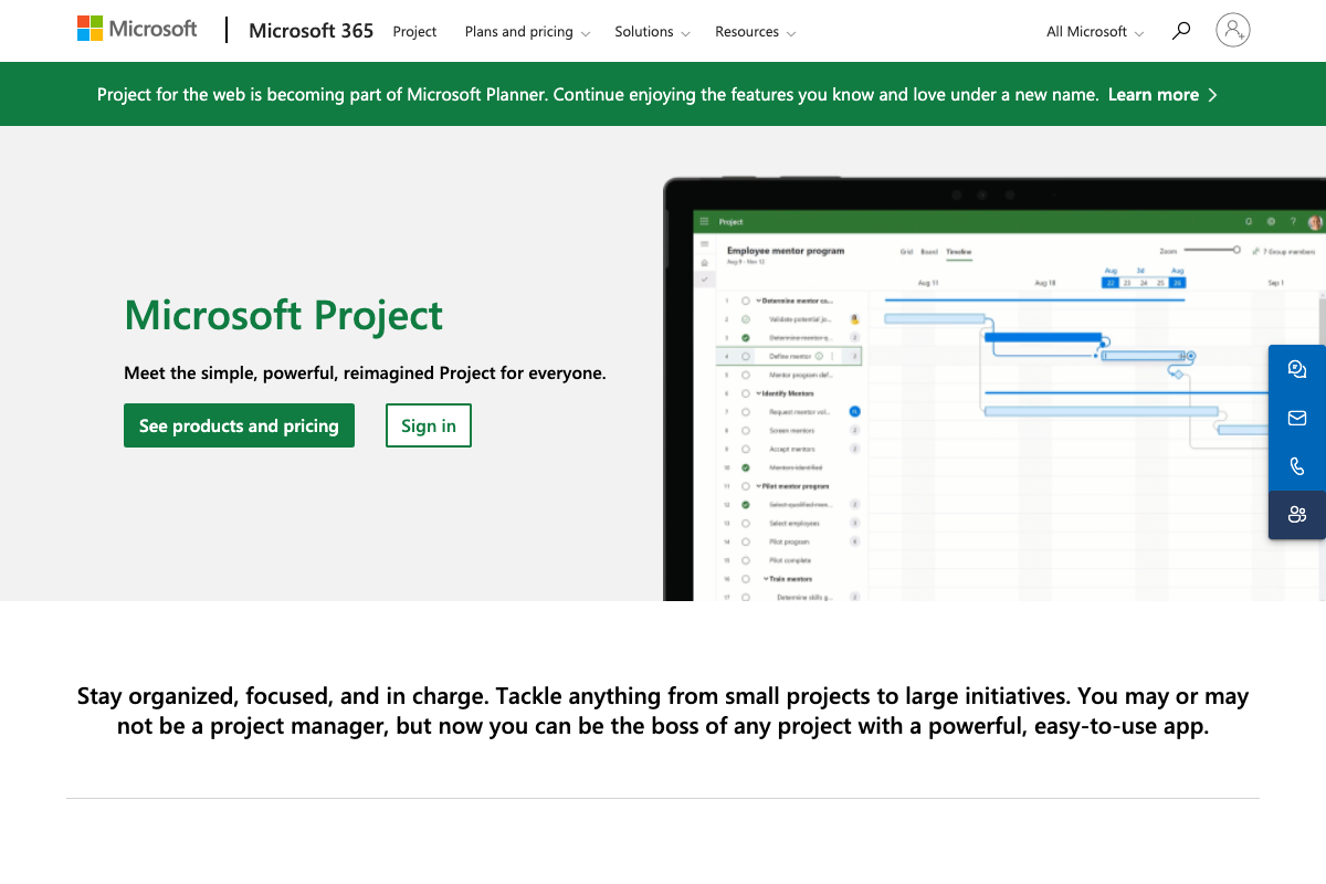 Microsoft Project Screenshot