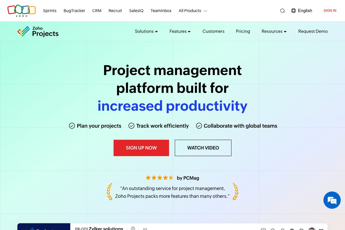 Zoho Projects Screenshot